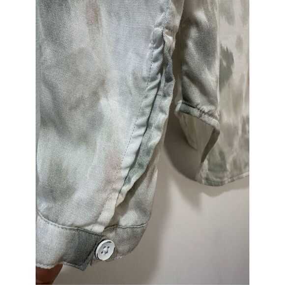 Cloth & Stone womens gray & white long sleeve button shirt w/pockets XS #34-0856 - Picture 3 of 4